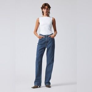 Weekday Rowe Extra High Straight Jeans Nobel Blue 27/30